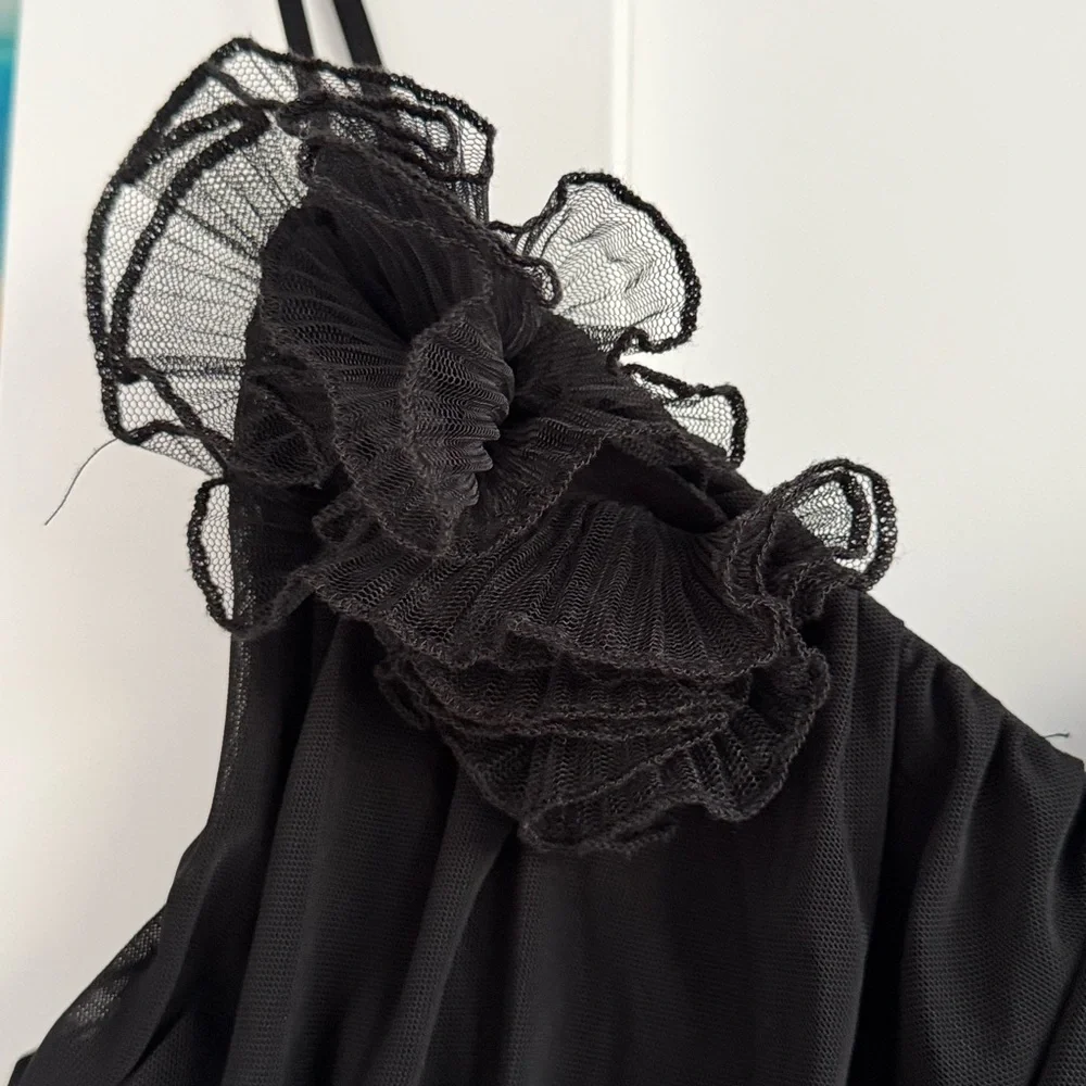 River Island Black Ruched Midi Dress - Picture 4 of 4